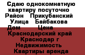 Сдаю однокомнатную квартиру посуточно › Район ­ Прикубанский › Улица ­ Байбакова › Дом ­ 21 › Цена ­ 1 000 - Краснодарский край, Краснодар г. Недвижимость » Квартиры аренда посуточно   . Краснодарский край,Краснодар г.